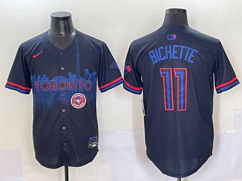 Men 2025 Toronto Blue Jays #11 Bichette Black Joint Name Nike MLB Jersey style 7->toronto blue jays->MLB Jersey